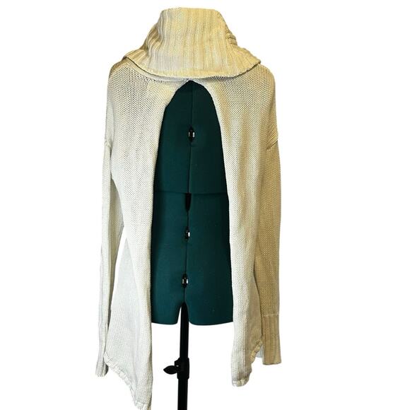 One Teaspoon Luxe Distressed Ivory Knit Cowl Neck Sweater Women’s Small - Picture 2 of 6